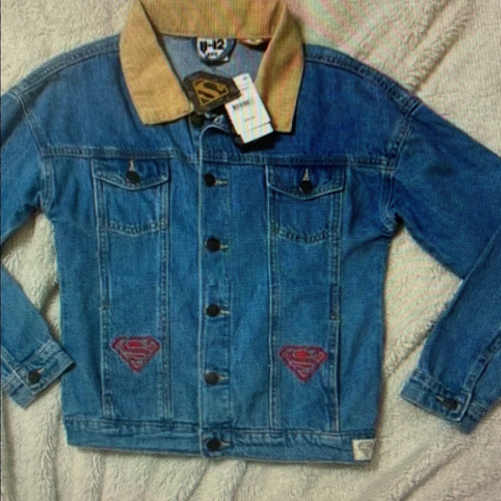 Blue Denim Jacket with Tan Collar